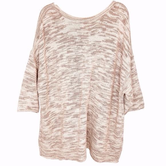 J Jill Pure Jill Tunic Sweater Plus Size 4X Ivory Fawn Tan 3/4 Sleeve Cotton NWT - Picture 3 of 7